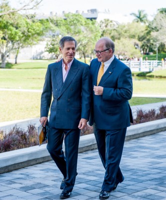 Steven J. Green, left, with FIU President Mark B. Rosenberg