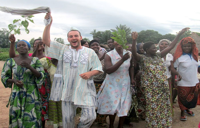 Returning Peace Corps Volunteer Sebastian Rivera is photographed during his 28 months of service in Togo.